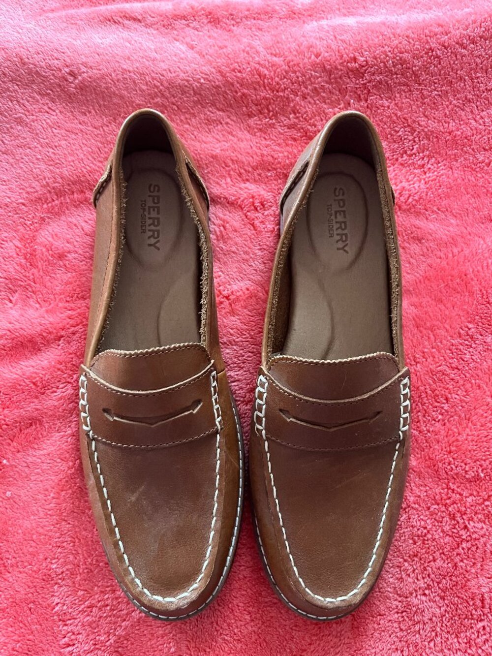 Sperry Leather Loafers Caramel Colored